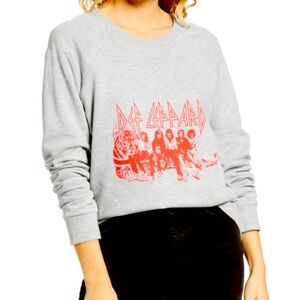 TREASURE & BOND DEF LEPPARD SWEATSHIRT WOMEN COLOR GRAY SIZE L